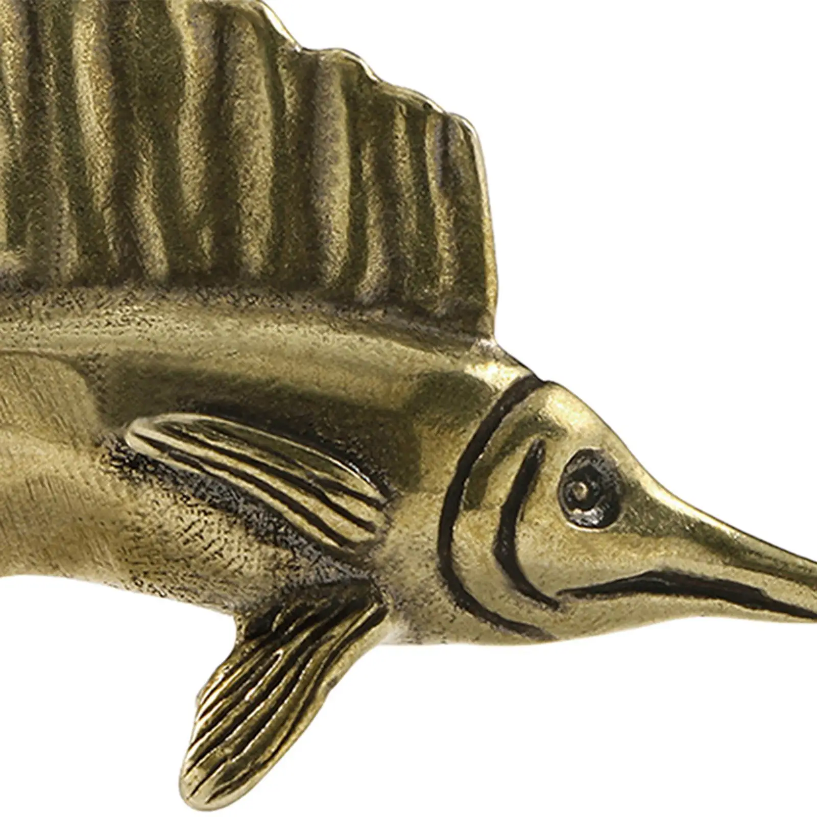Tunny Scultura Opere d'arte Artigianato Decor Figurina di pesce autoportante in ottone in miniatura per la decorazione della tavola dell'ufficio Auto Soggiorno Camera da letto