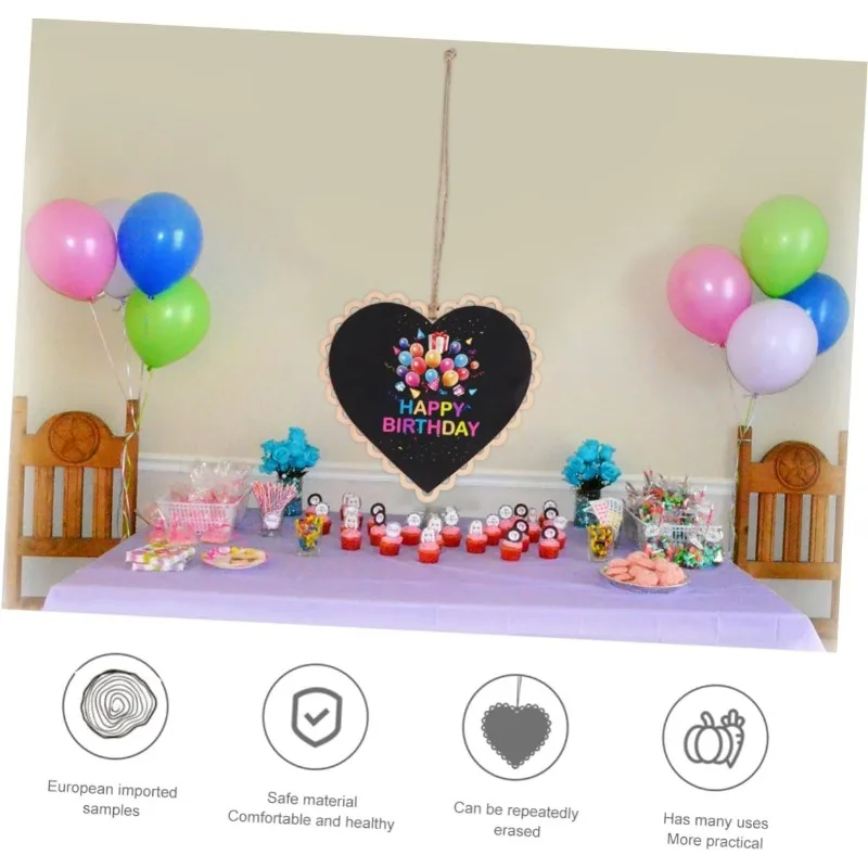 على شكل قلب سبورة خشبية صغيرة السبورة معلقة مذكرة رسالة ديكور الزفاف حامل المجلس