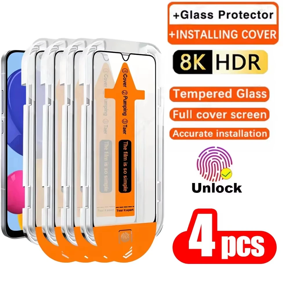 Unlock Dust Free Easy Install Screen Protector For Samsung S26 S25 S24 Ultra S23 S22 S21 FE A57 A16 A17 A56 5g A37 A27 A55 Glass