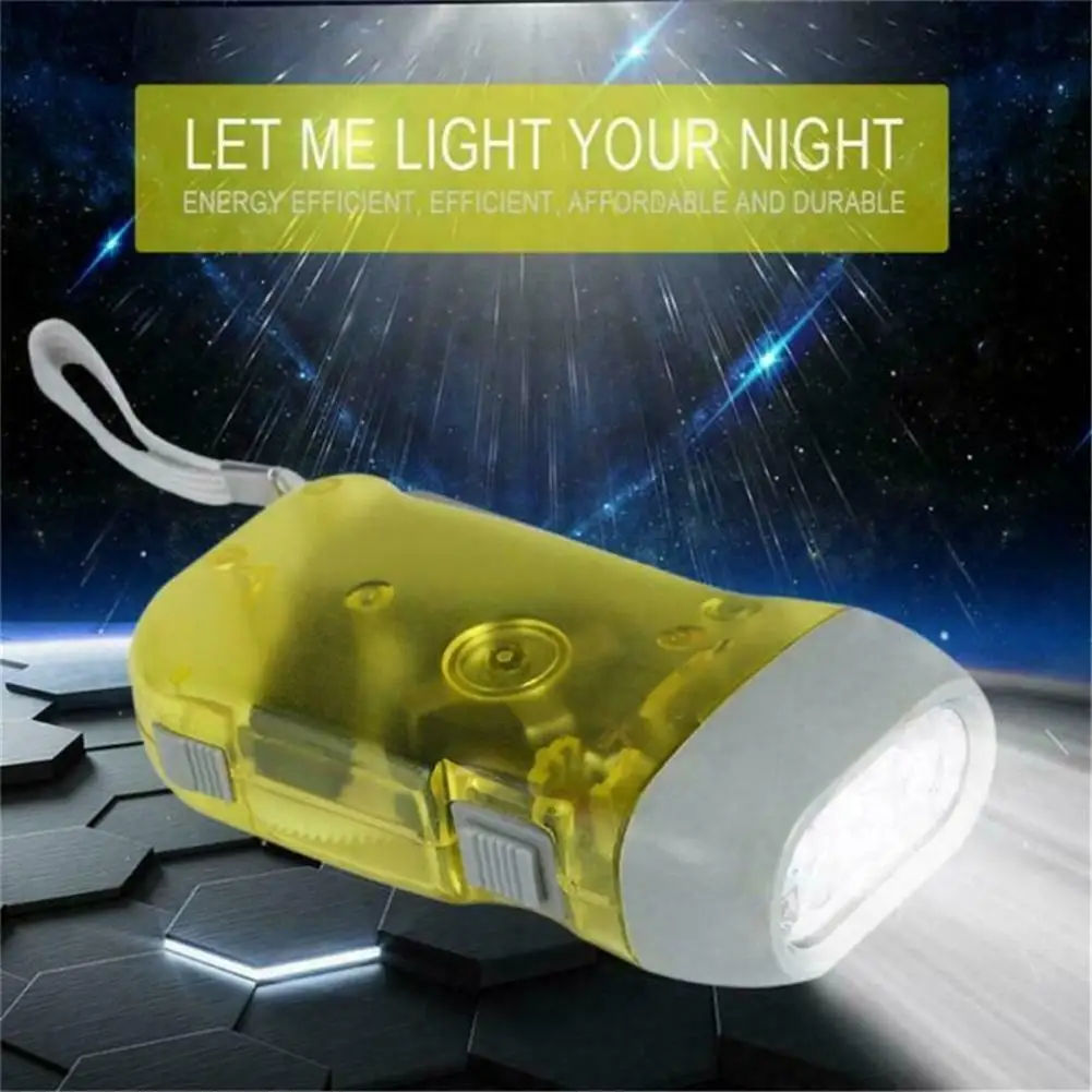 Lanterna portátil Pressão Mão, Clockwork Camping Tent Luz, Super brilhante, manivela estável, gerador de energia, 3LED