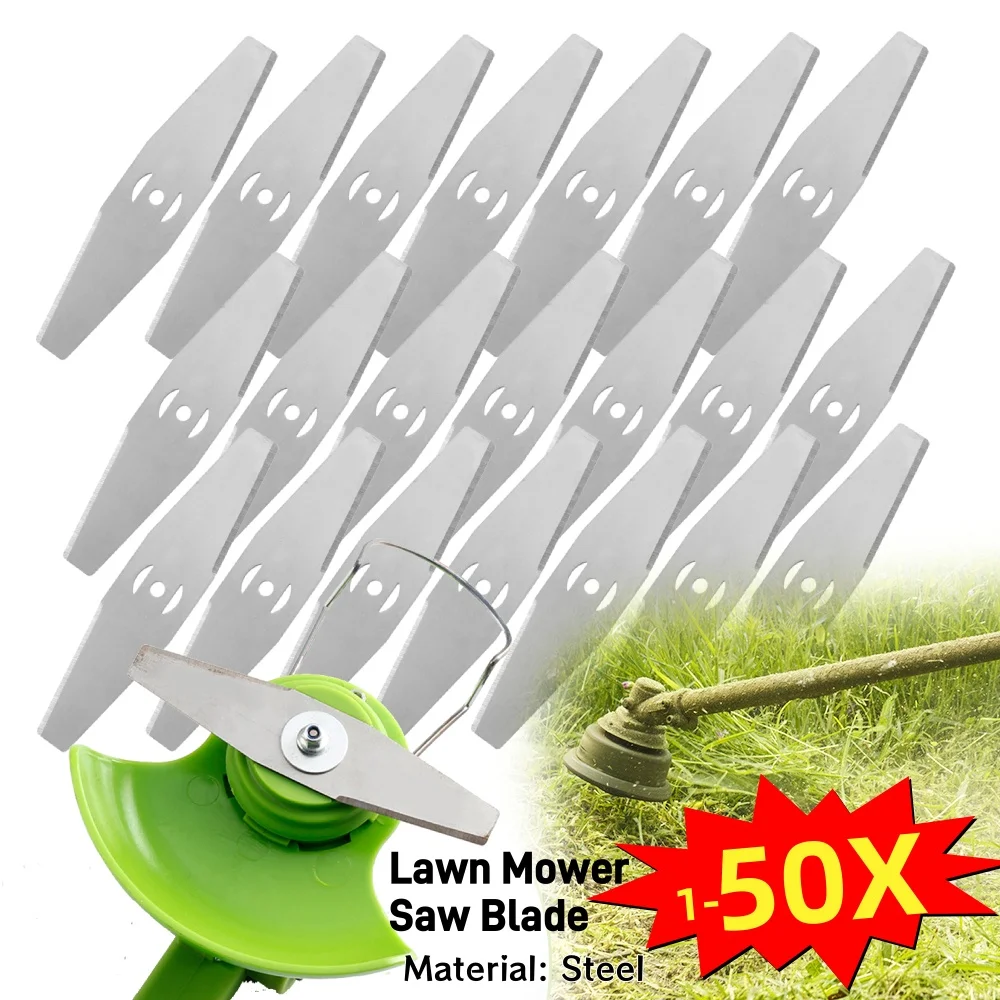 1-50X 150mm Metal Grass String Trimmer Head Replacement Saw Blades Lawn Mower Fittings Parts Home Garden Power Tools Replacement