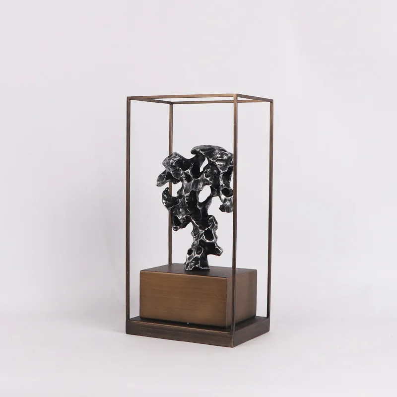 

Taihu stone wrought iron frame display ornament exhibition hall sales office lobby partition coffee table jewelry