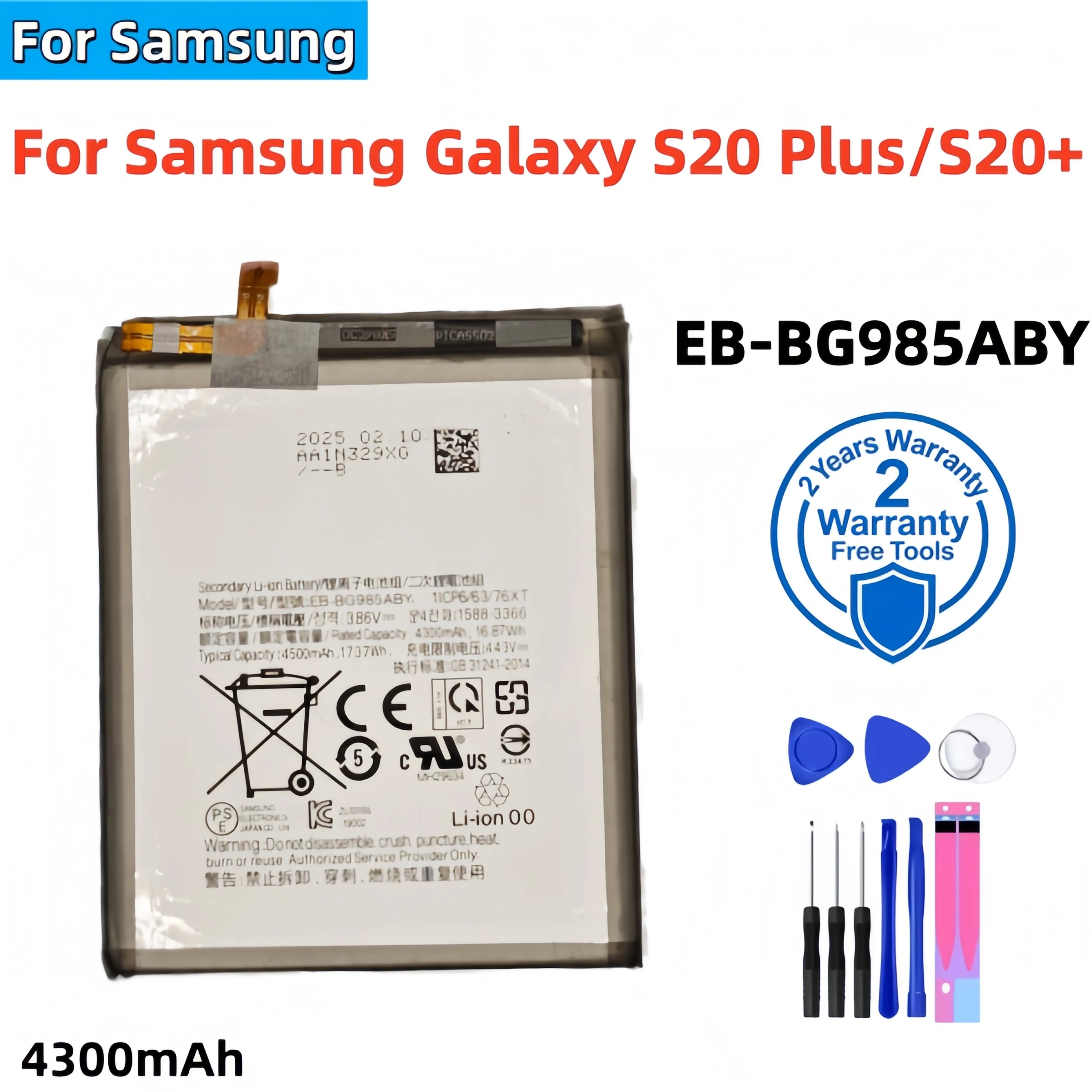 Replacement Battery For Samsung Galaxy S8 S9 S10 S20 S21 S22 S23 S24 S25 + Plus Ultra Edge Mobile Phone Spare Parts