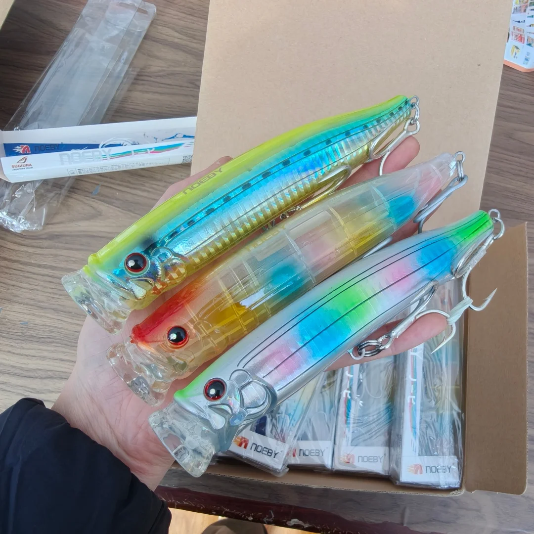 

Noeby 3 шт. приманка для рыбалки Topwater Popper 15 см 55 г искусственные твердые приманки для морской рыбалки на тунца воблеры