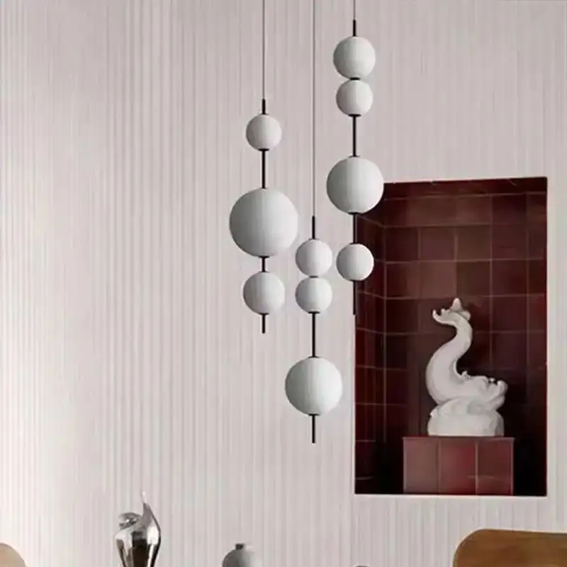 Modern Minimalist Restaurant Bar Designer Creative Model Room Glass Chandelier Nordic Minimalist Bedroom Bedside Chandelier