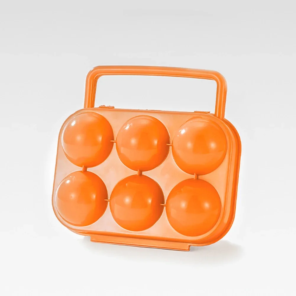 Storage Box Egg Tray Portable Outdoor Camping Picnic Plastic 15.5x14.6x7cm Carrier Holder Container Box Handle Style