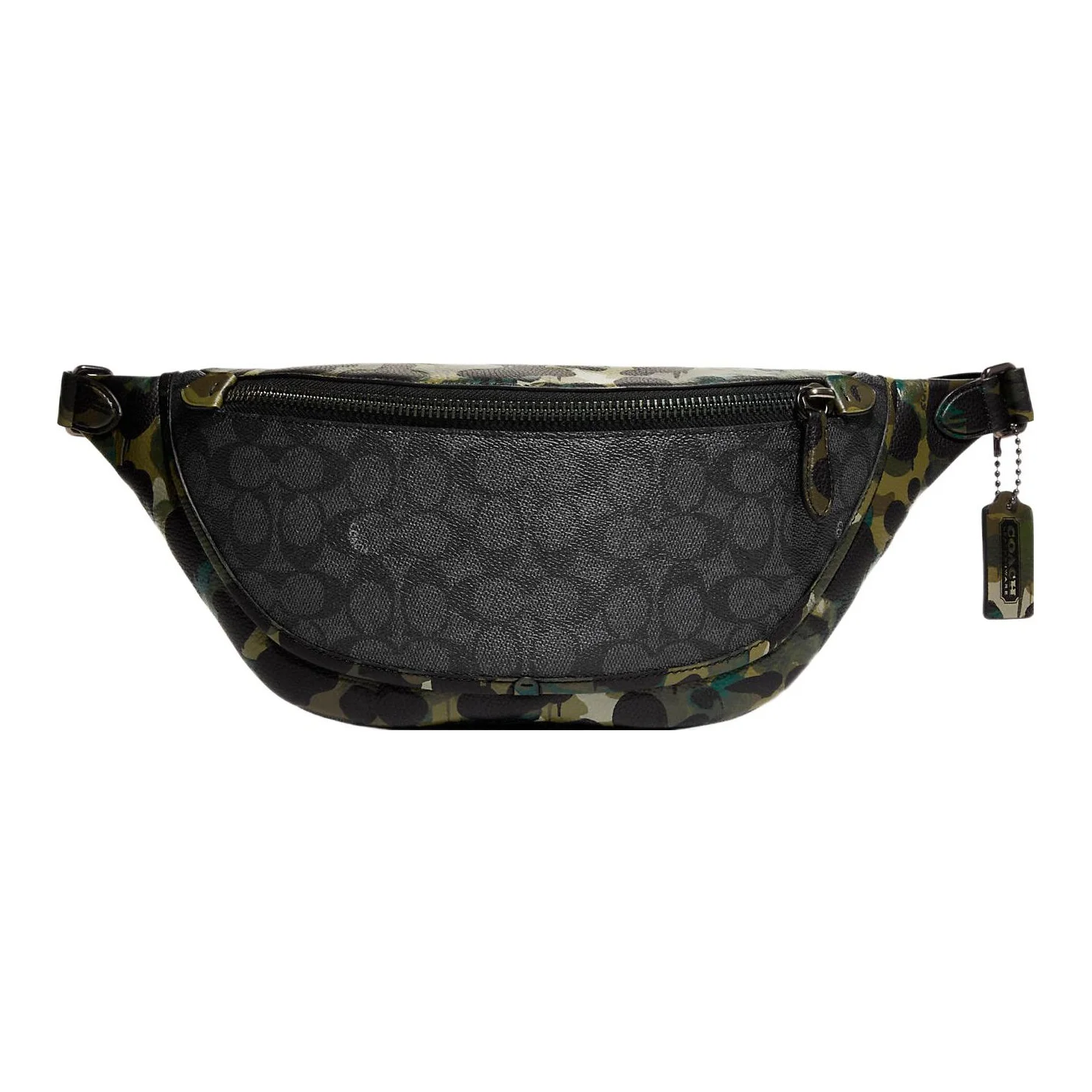 COACH Canvas With Pebbled Leather Sling Bag, Fanny Pack Large Men's Black C9730-A5F