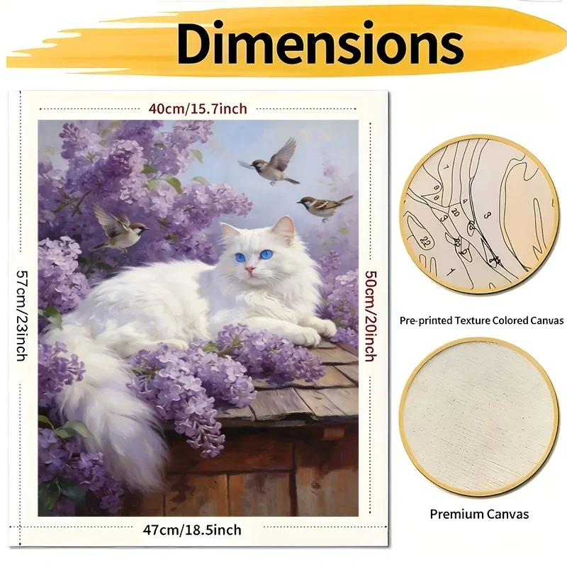 Professional Art Use 2D Flat, 1 Set Adult Paint by Numbers Kit, 