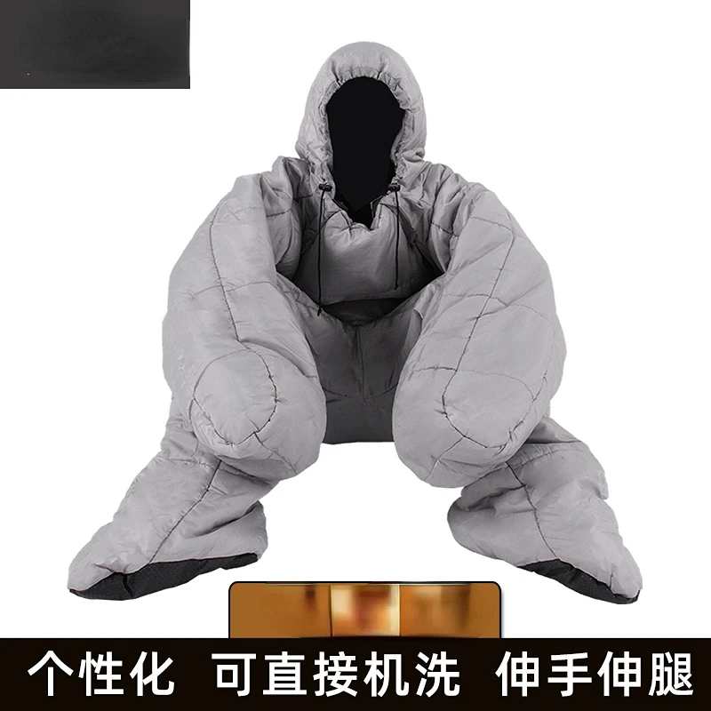 Outdoor Camping Sleeping Bag Adult Autumn and Winter Thickened Warm Humanoid Split Leg