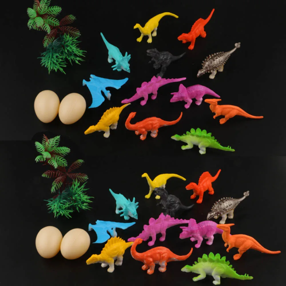 16pcs/Lot  Simulation Dinosaur Animal Model Mini Plastic Doll Dinosaur Set Home Decor Accessories Doll Kids Gift Toys