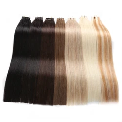 BHF Tape In Hair Extensions Human Hair Real Natural Hair Skin Weft Straight Remy 100% Human Hair Extension adhesive Tape 20PCS