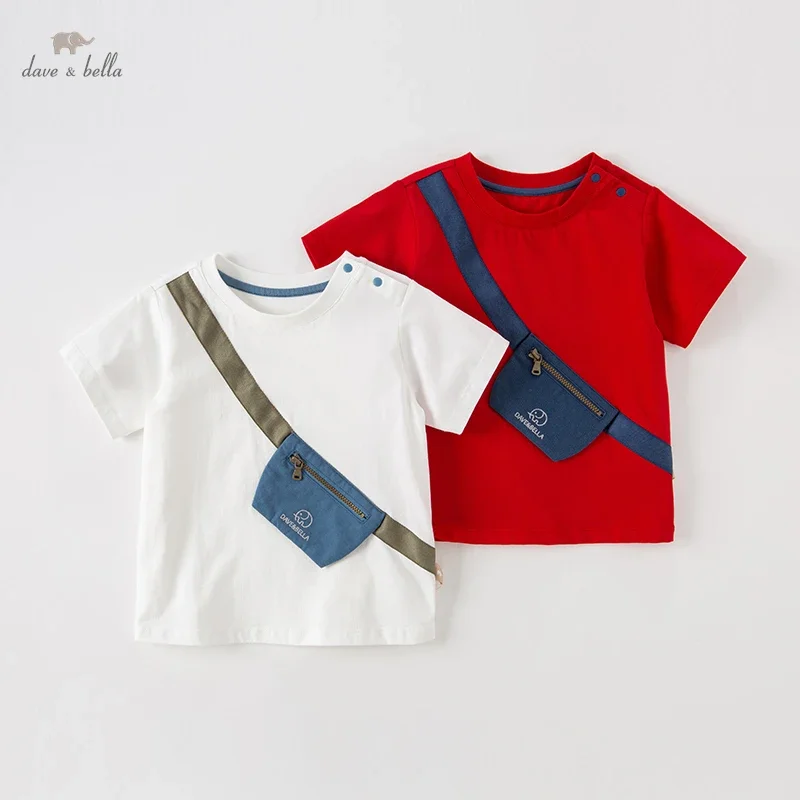 Dave Bella Summer New Children's Short-Sleeved Tops Baby Magnanimous Cotton Clothes Children's Clothing DB2235592