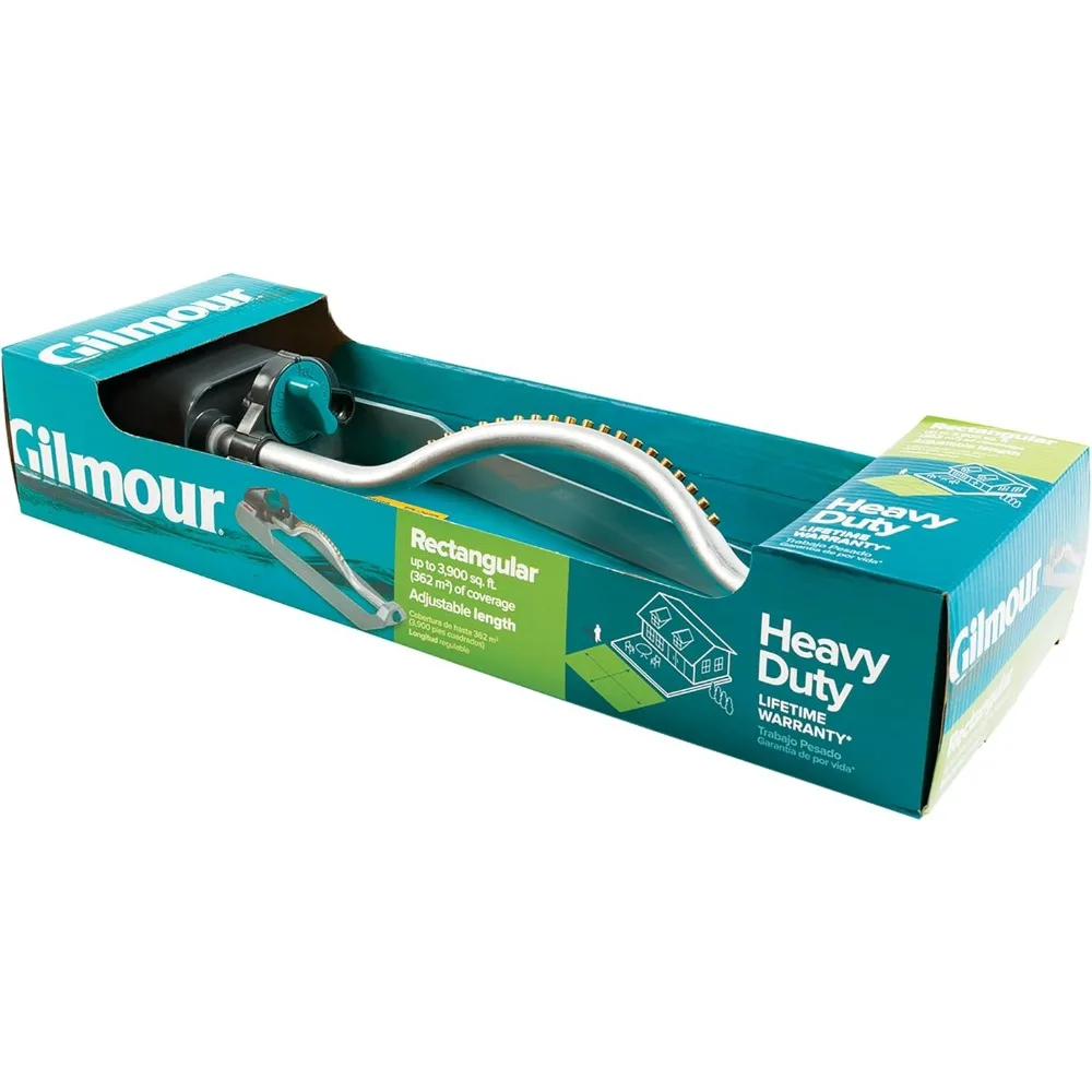 3600 Quadratfuß verstellbarer rechteckiger Rasensprinkler, oszillierender Wassersprinkler für die Abdeckung großer Flächen, Schlauchsprinkler für Rasen