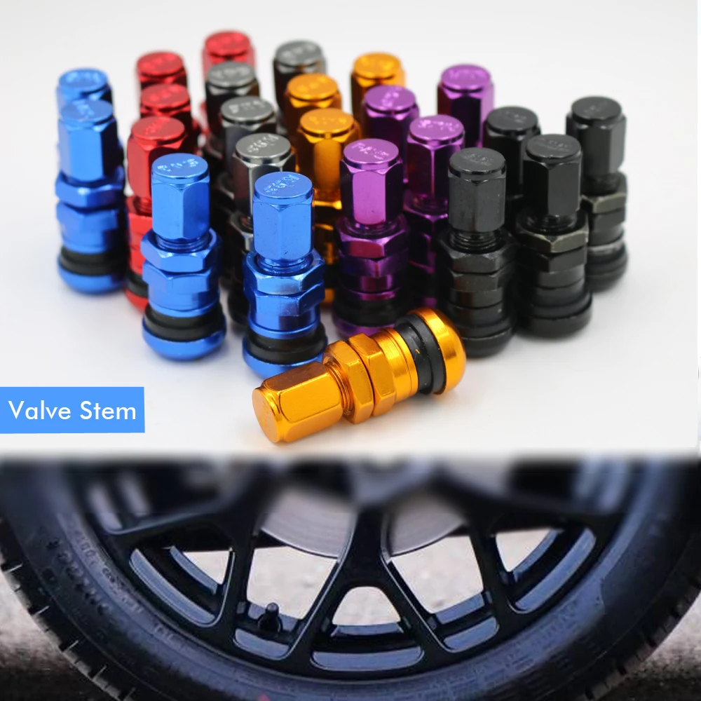 1pcs🌟Universal Car Tubeless Wheel tayar Tyre Valve Stems Tire Aluminum Stem Air Cap Colour Grey Blue Red Gold Silver Black