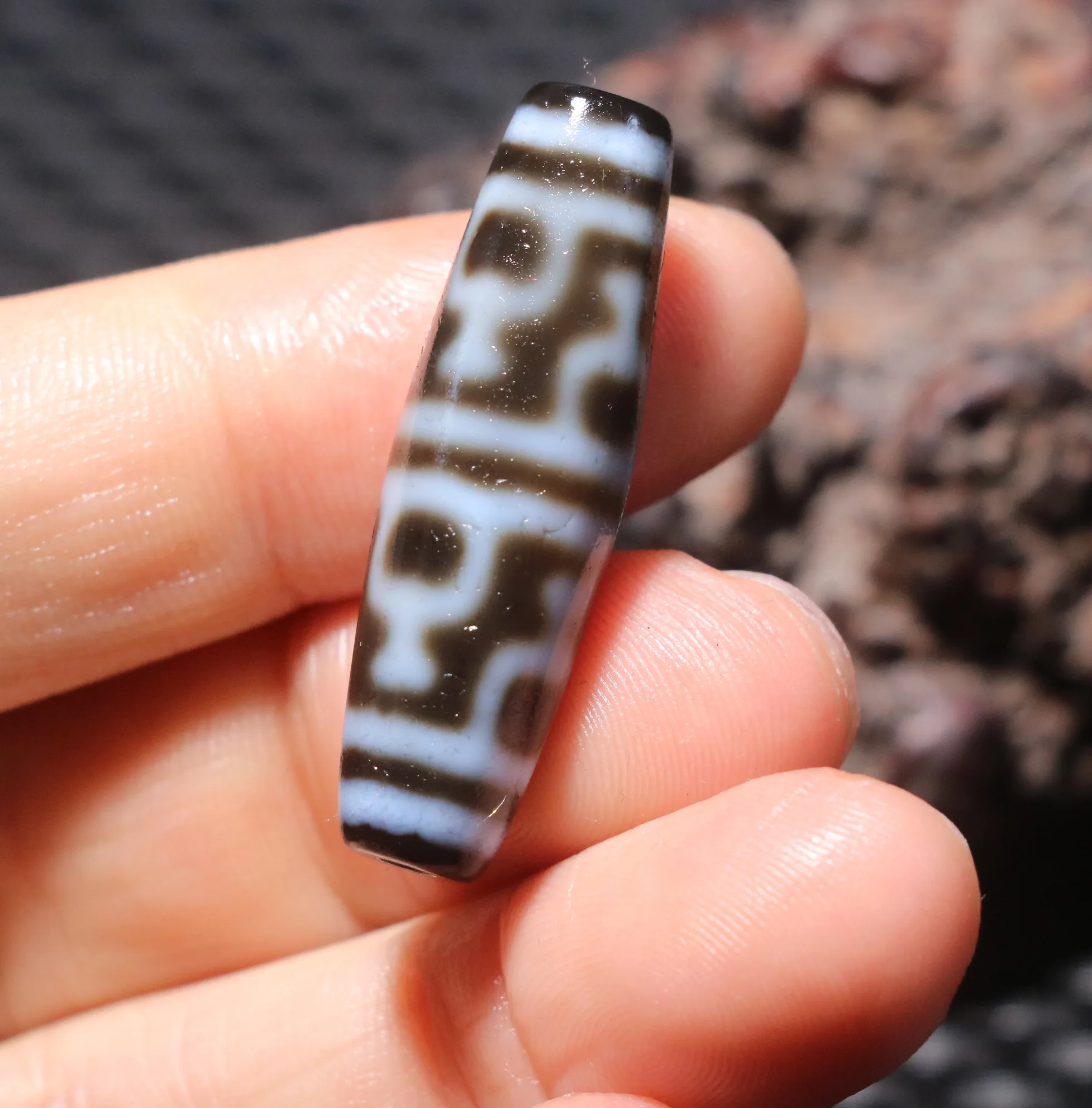 

Ultra Power Energy Tibetan old Agate Oily Patina 8 Wealth Bottle dZi Bead Amulet Fit For Bracelet Amulet Treasure Jewelry