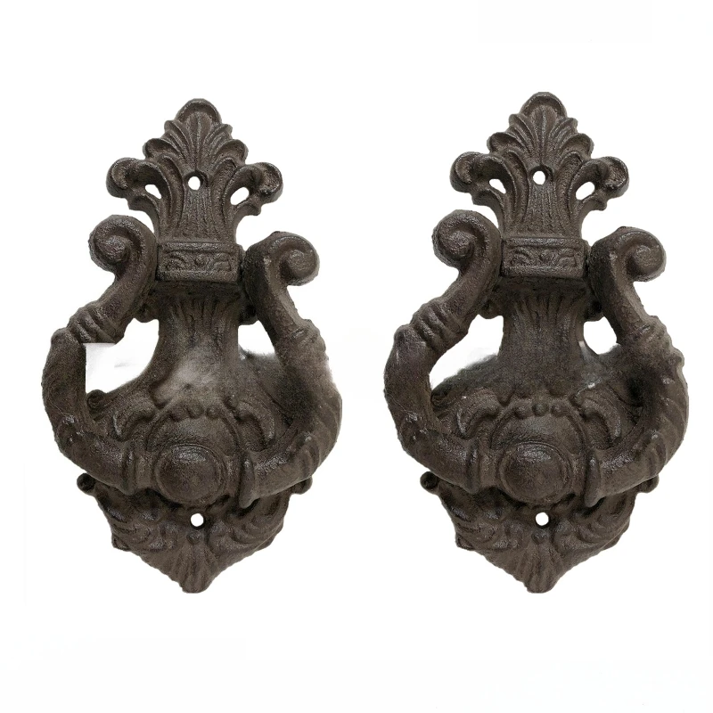 Lion Head Large Pull Ring Retro Cast Iron Door Knock Door Handle Multi Functional Decorative Handle Home Cabinet Door Handles