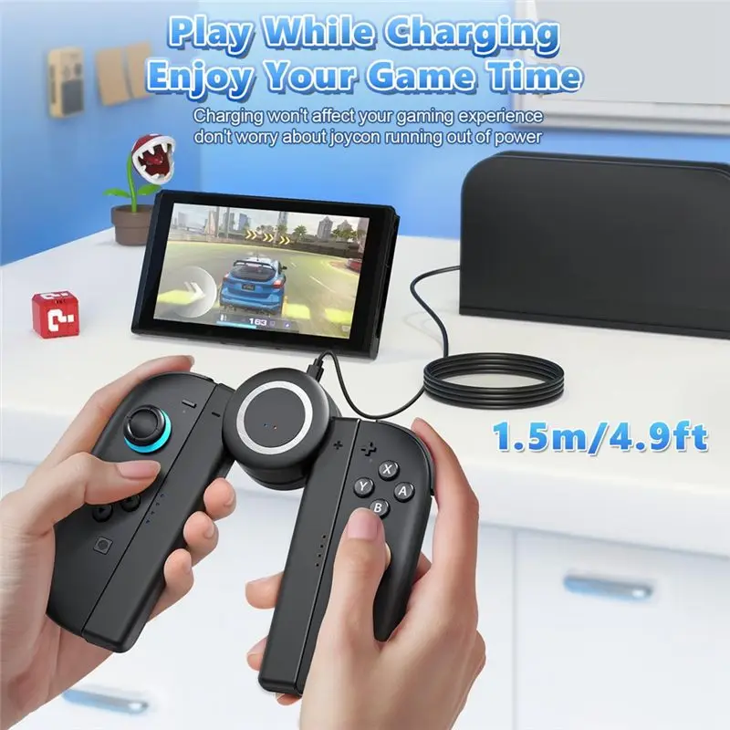 Magnetic Handle Grip Controller With Charging Grip For Switch 2 And 5 Adjustable Rotation Positions For Joycon 2