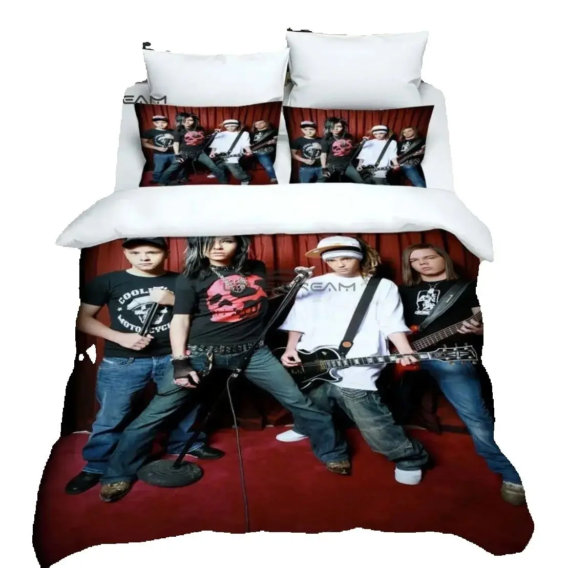 Rock band Duvet Cover Set HD Comforter Cover Tokio Hotel band printed Bedding Set for Adult Kids Single Twin Full Queen King 2/3