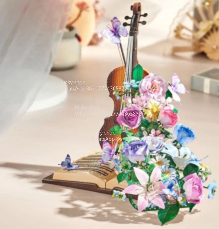 3D Three-dimensional Puzzle Musical Instrument Preserved Flower Assembly Model Handmade Ornament