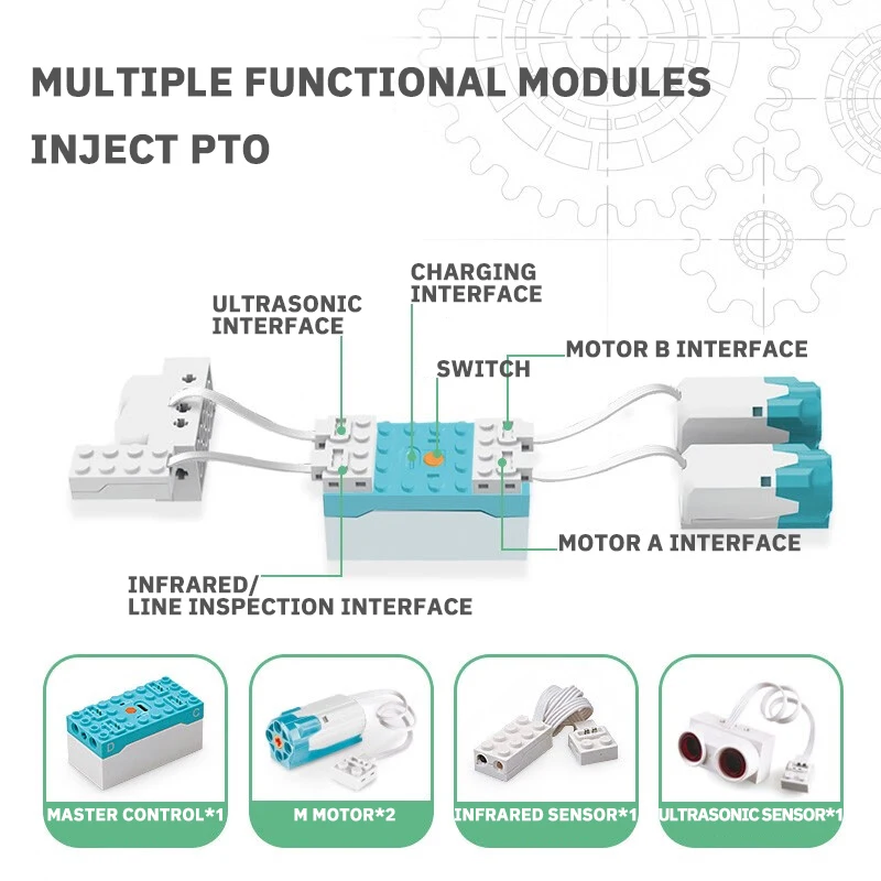 Kit di blocchi educativi STEM Robot programmabile in mattoni Assemblaggio puzzle a vapore ad alta tecnologia per l'apprendimento precoce delle scienze