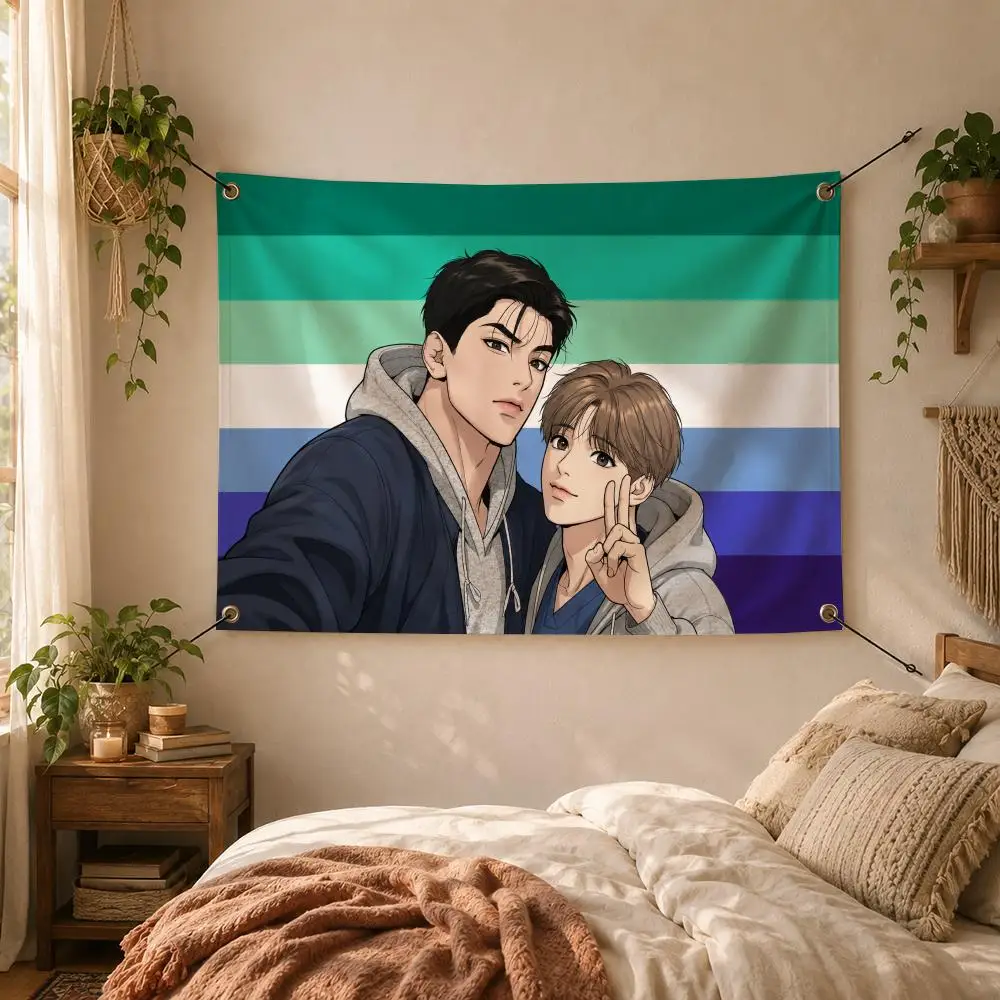 Romance J-Joo Jaekyung Kim Dan Flags Decorative Flag Banner for Outdoor Garden Yard Camping Party Home Wall Hanging Decor