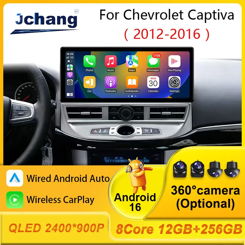 

Автомобильный радиоприемник с GPS и беспроводным CarPlay для Chevrolet Captiva 2012-2016, Android мультимедийный видеоплеер, стереосистема без 2 DIN, Wi-Fi, 4G