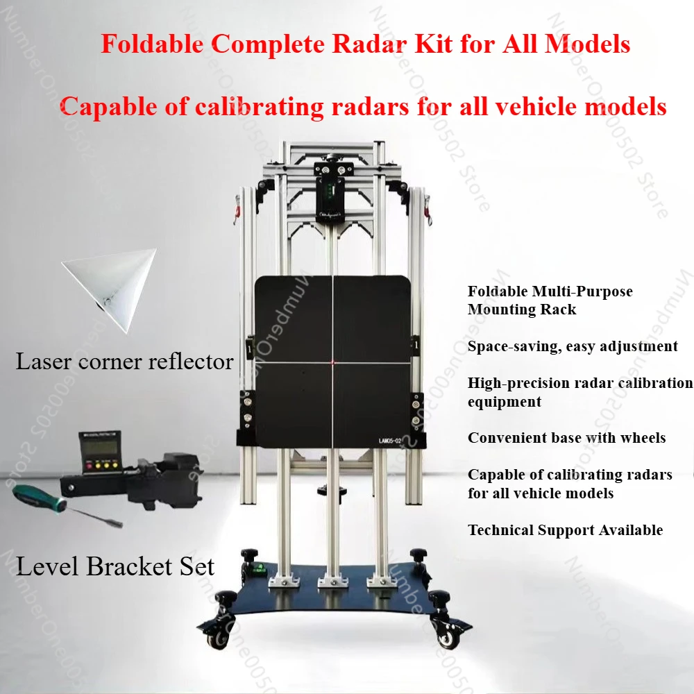 Foldable ACC Calibration with mmWave Radar Calibrator, Laser Corner Reflector and Plate, ADAS Tool for Toyota, BMW, Honda, VW