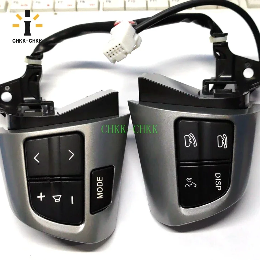 

CHKK-CHKK STEERING 84250-02230 Steering Wheel Switch Radio Audio Control for Toyota COROLLA ZRE15 NRE150 ZZE150 Silver and black