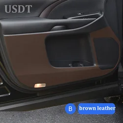 For TOYOTA Highlander 2021 2020 2019 2018 2017 2015 Car Door Anti Kick Mat Leather Carbon Fiber Door Sill Protective Sticker