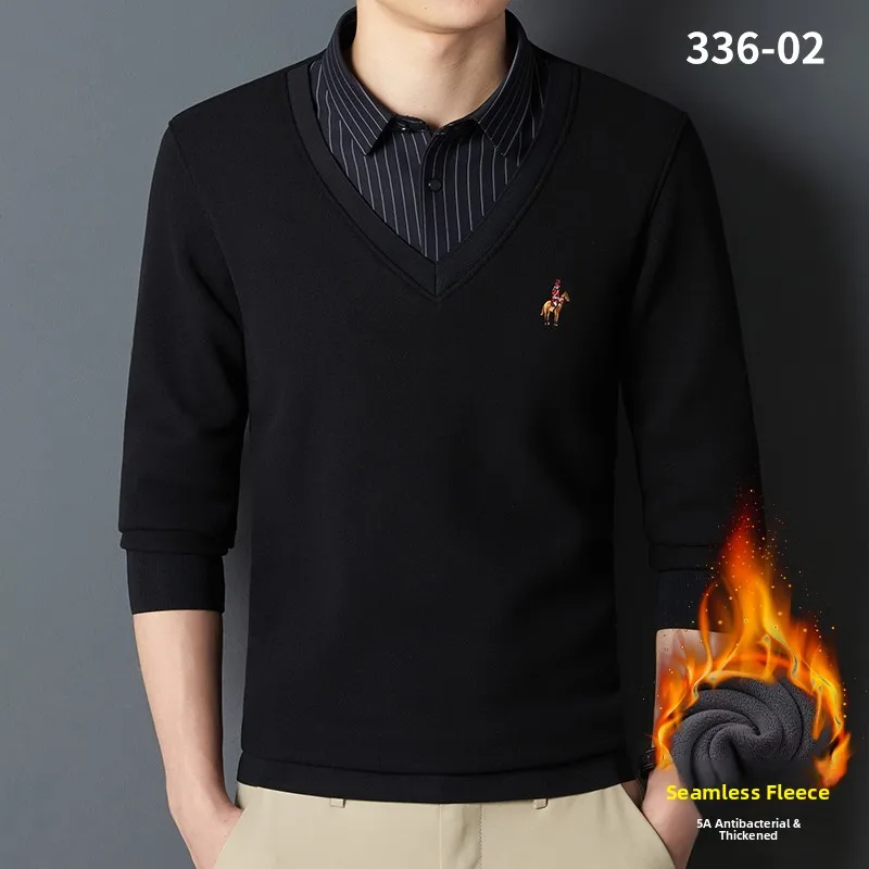 

Теплый вязаный длинный мужской свитер с воротником све и воротником Fce на подкладке, осень-зима, модный городской повседневный хлопковый джинт