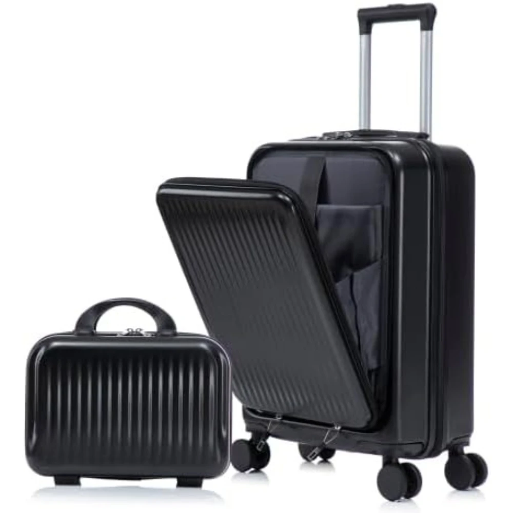 

14" & 20" 2-Piece ABS Hardshell Luggage Set, Laptop Compartment, Waterproof Scratch-Resistant Business Travel