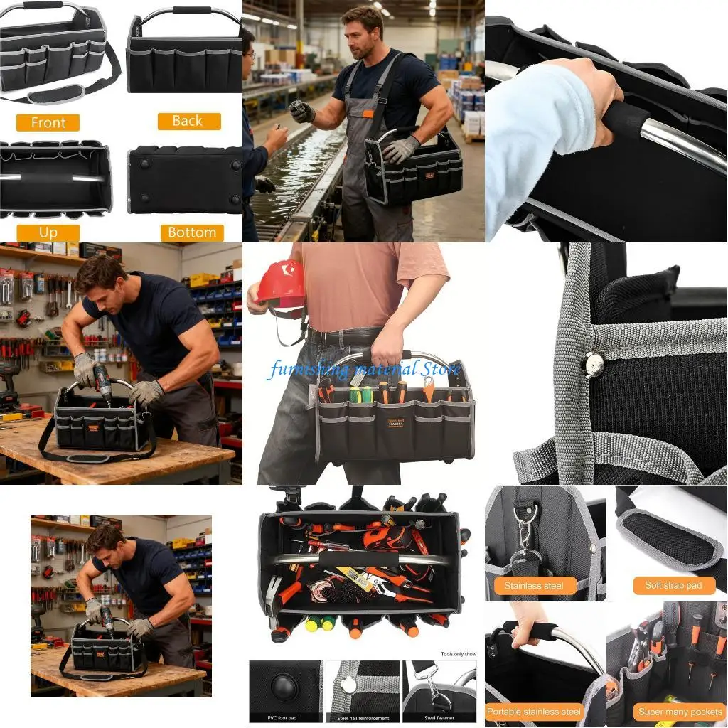 

Y5GD Multi Functional Work Tool Sturdy Waterproof Material Reinforced Bottom Ergonomic Handle