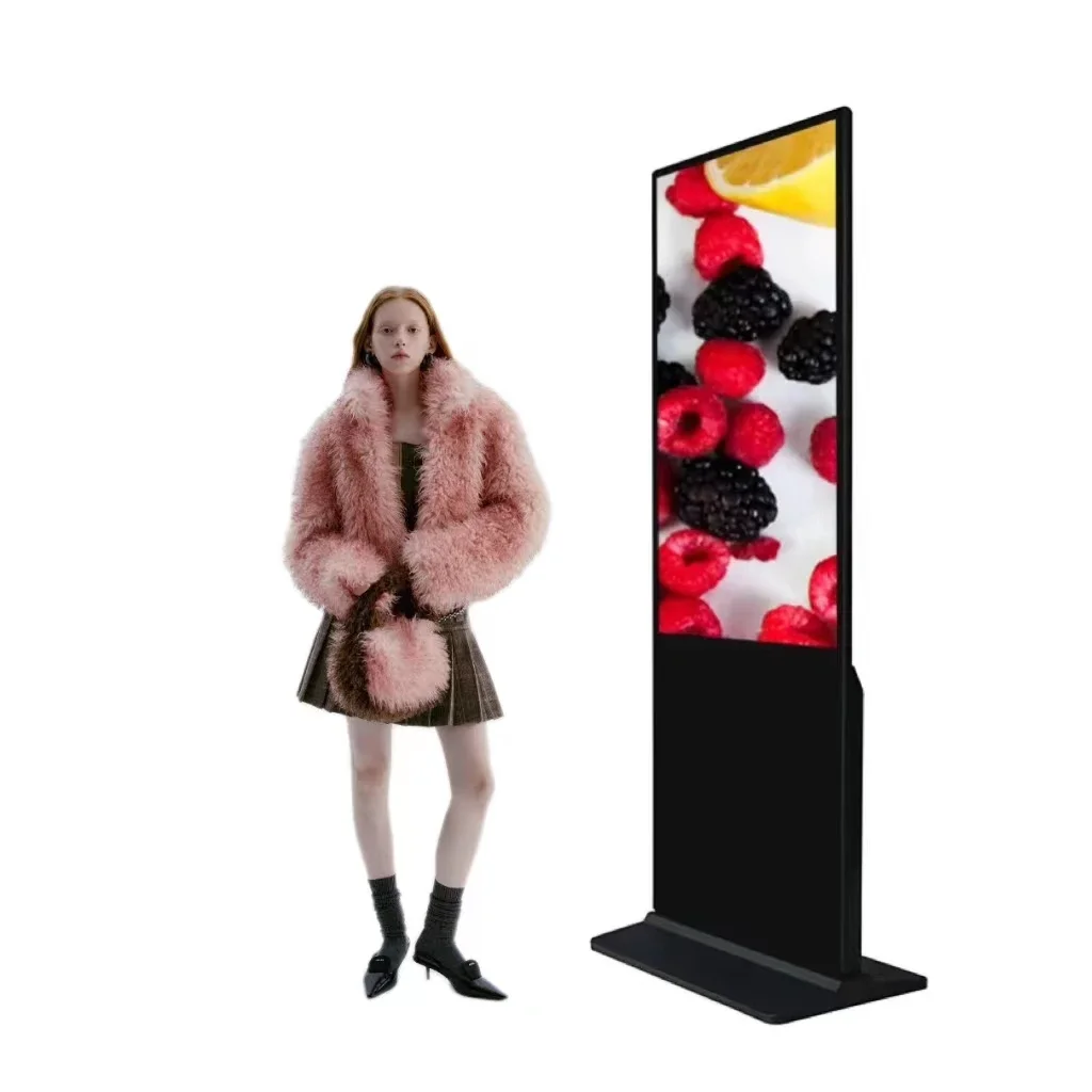 Hot sale 49/55'' LCD Display Indoor Floor Stand Digital Totem 450 nits Brightness Vertical Kiosk Digital Advertising Screens