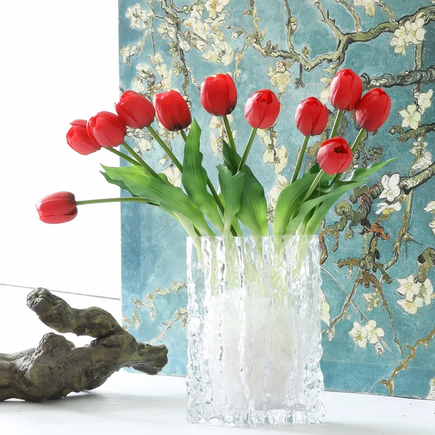 10 Stück Künstliche Blumen Latex-Tulpen Brautstrauß Hochzeitsdekoration Echt Aussehende Tulpenblumen Heimdekoration Party Tisch Blumendekoration – Detail 8