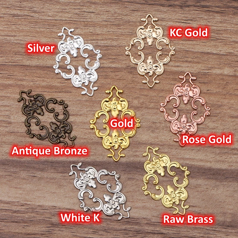 BoYuTe Metal Brass Filigree Flower Plate Findings Handmade Materials Diy Jewelry Accessories