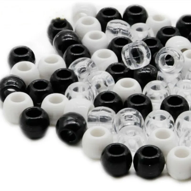 20-100 Pcs Colorful Hair Braid Beads Dreadlocks Beads Acrylic Transparent Jumbo Dreadlocks Kids Big Hole Styling Tools for Women