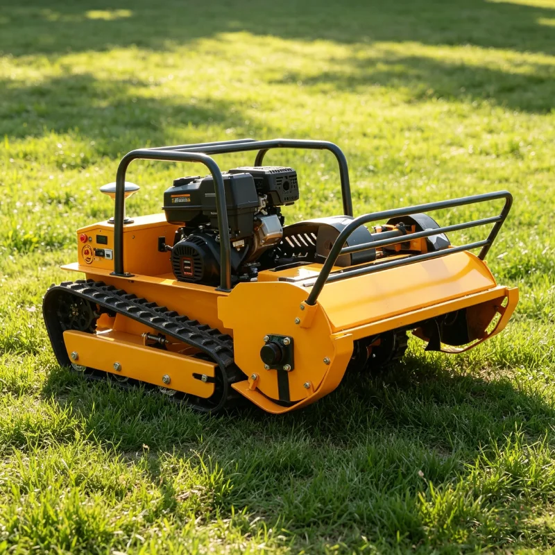 

Customized wilderness greening track type lawn mower remote control operation miscellaneous tree and weed cleaning machine