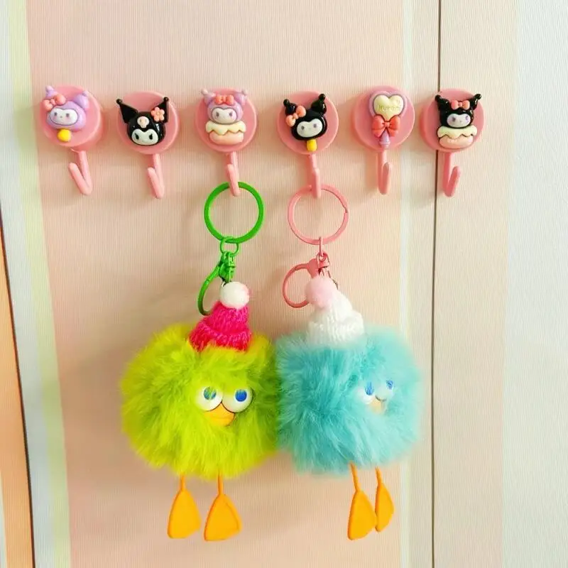 

Крючок Sanrio Hello Kitty с мультяшной пастой, настенный липкий крючок Kuromi, аксессуары для украшения для девочек, вешалка для ванной комнаты, туалета, общежития