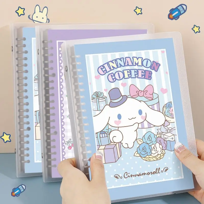 Sanrio Cinnamoroll Notebook Kawaii Hello Kitty Loose Leaf Book Cute Anime Kuromi Pochacco Detachable Journal Book Gift for Kids