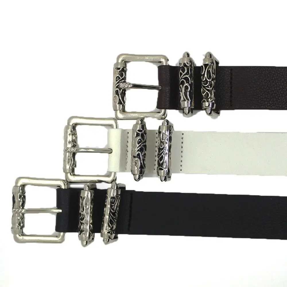 สไตล์All-Matchกว้างHollow Buckle PUหนังเกาหลีWaistbandsชายเข็มขัดเอวโลหะหัวเข็มขัดเข็มขัดเอวผู้หญิงเข็มขัดเอว