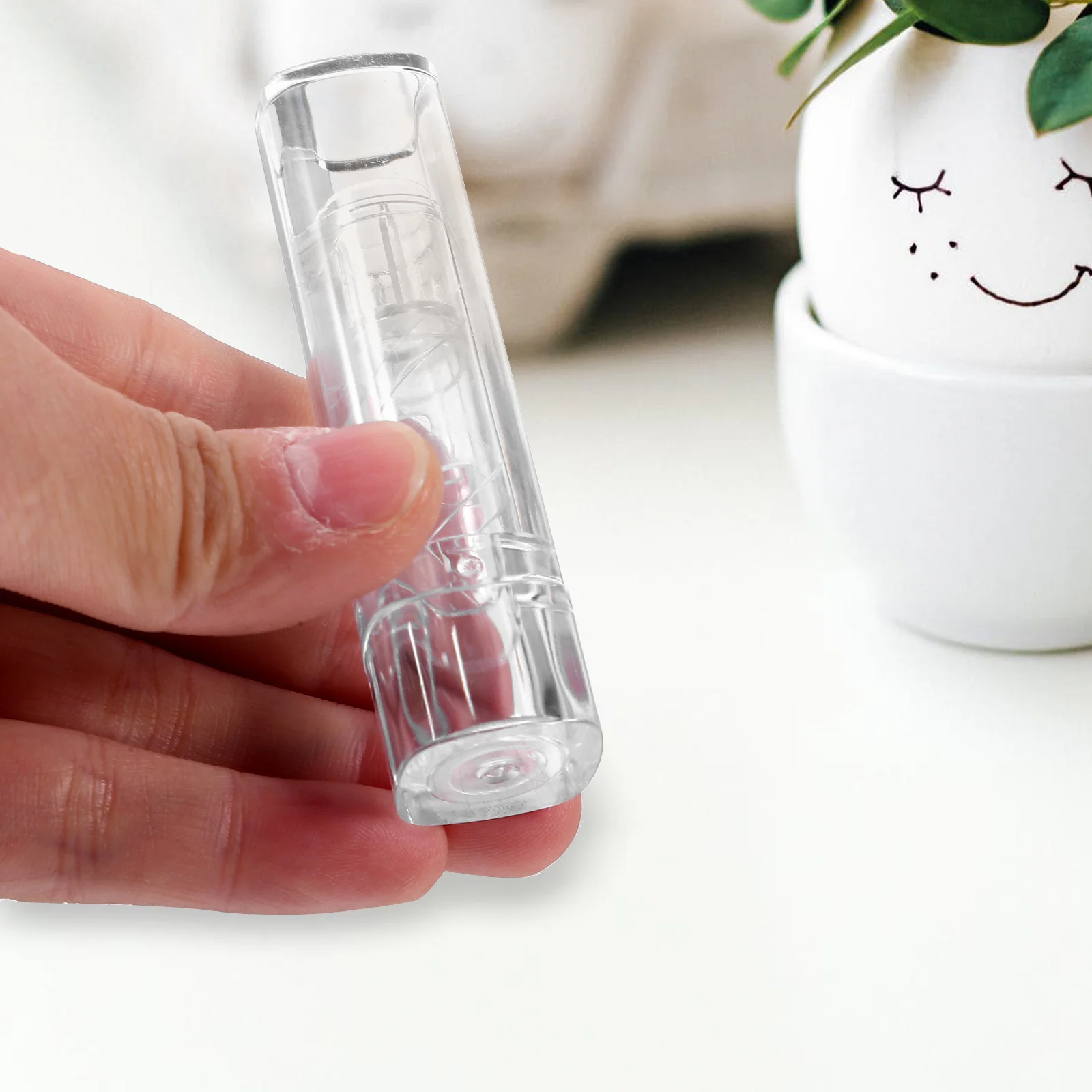 5Pcs Plastic Lipstick Tube Empty Transparent Container for Lip Balm DIY Gloss Portable Lightweight Storage Vial