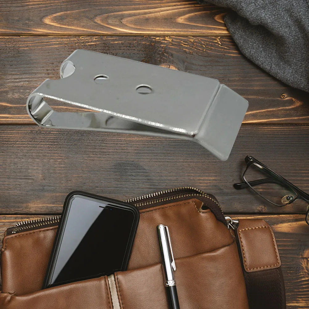 2 pezzi clip per cintura in metallo fibbia doppi fori guaina clip a molla ganci per tasche supporto per gancio portafoglio fascia chiusura ad anello