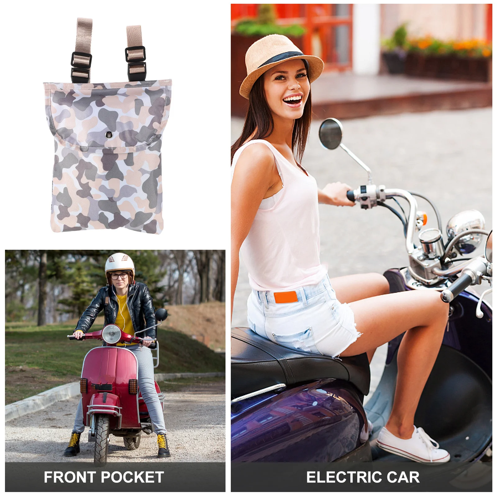 

Electric Bike Front Bag Large Capacity Waterproof Handlebar Hanging Storage Organizer Scooter Motorcycle Pouch