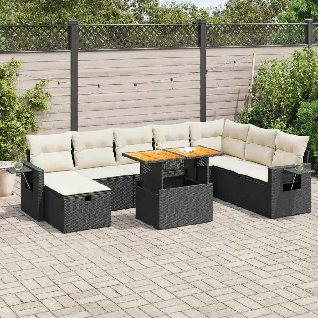 

Large Black Poly Rattan Modular Garden Sofa Set Outdoor Patio Furniture Comfortable Seating Solution for Home and Garden