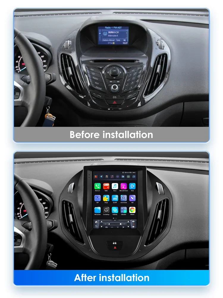 9,7 "Wireless Carplay Android 14 Auto radio für Ford Transit Tourneo Courier 2013-2021 Multimedia player GPS 360 Cam Autoradio