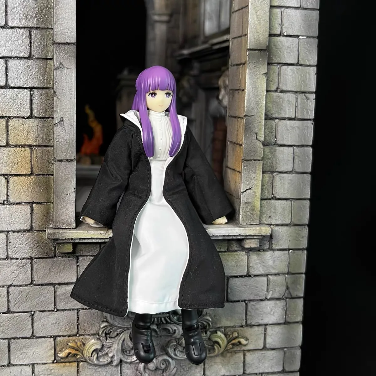 Frieren: Beyond Journey's End Shf Fern Magician Cloth Clothes Anime Action Figure Cloak Applicable 1/12 Toy Built-In Wire