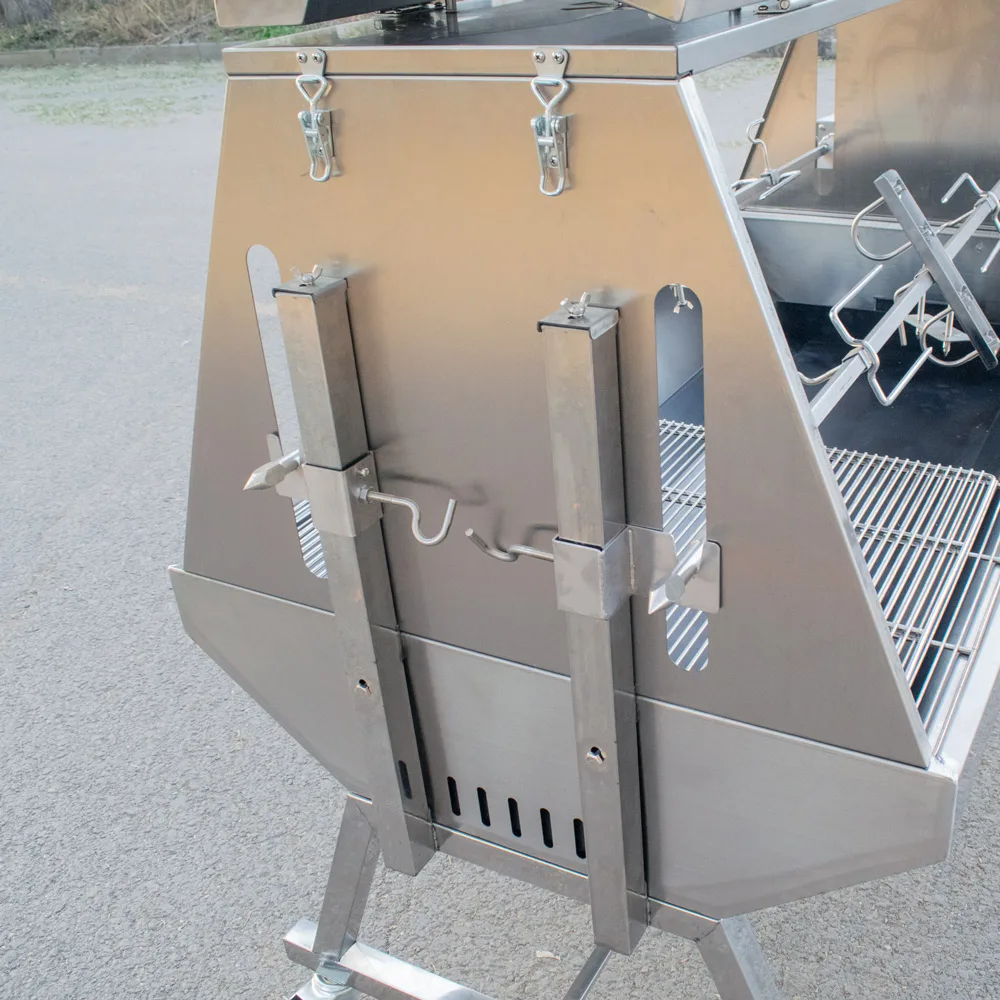 Double Location Gas Spit Roaster  Natural Gas  Large Capacity Grill With Grilling Accessories for Garden BBQ