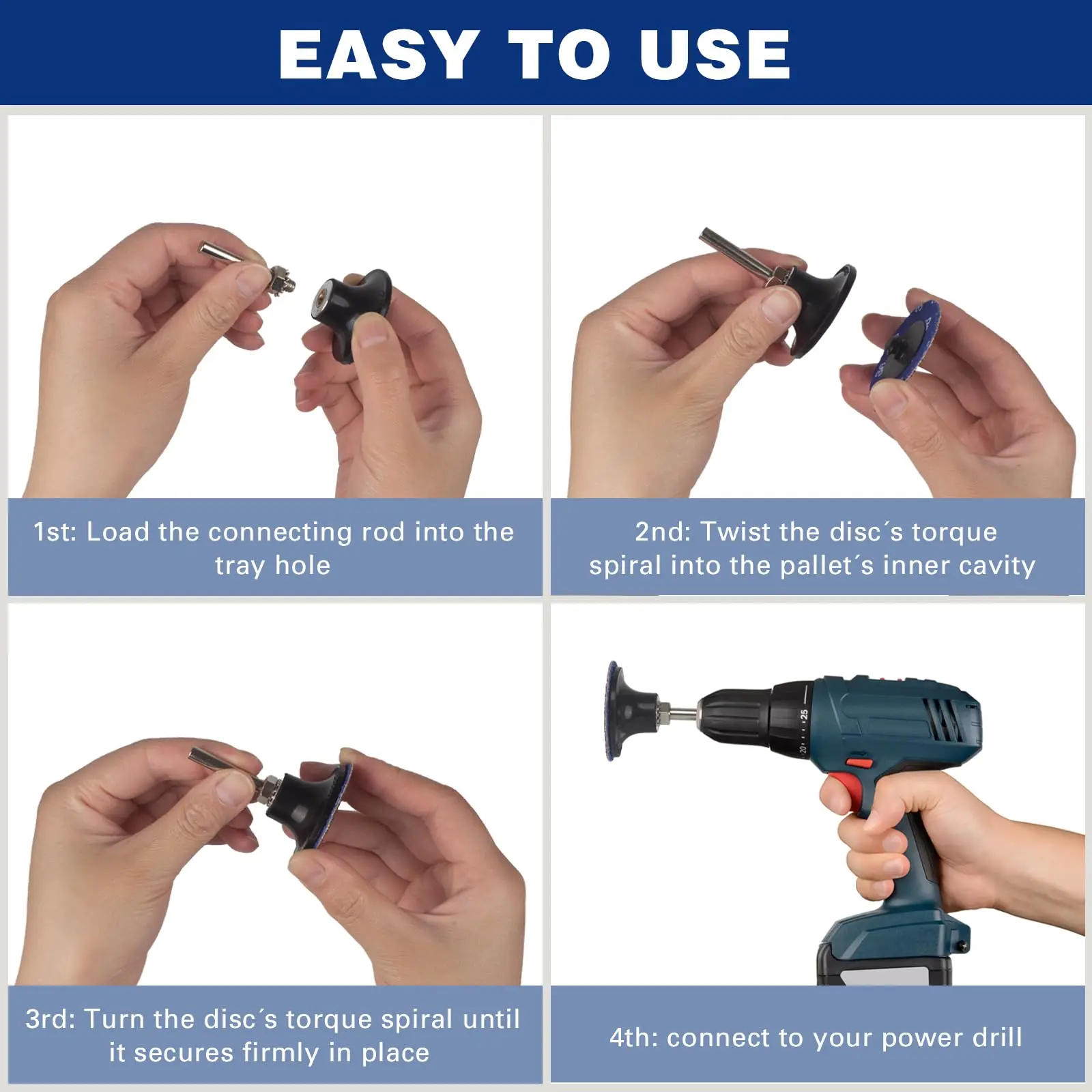 Juego de discos de lijado de 60 uds., disco de cambio rápido de 2 pulgadas con soporte de 1/4 pulgadas, disco de acondicionamiento de superficie para amoladora, tira de superficie