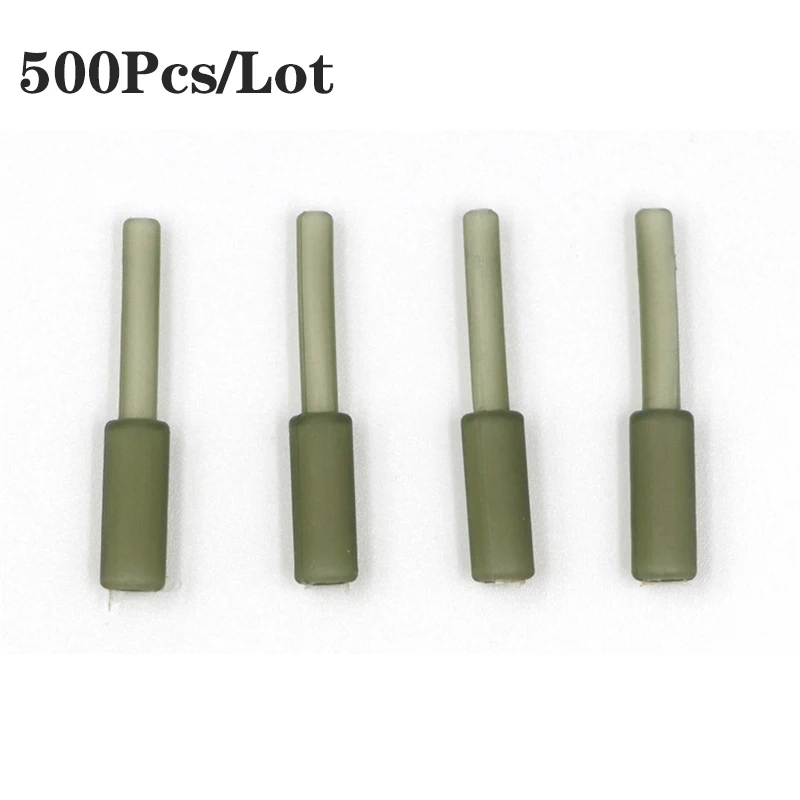 500Pcs/Lot Carp Fishing Accessories Soft Inline Lead Insert Hair Rig Anti Tangle Sleeves Fishing Hook Line Aligner Plastic Tube