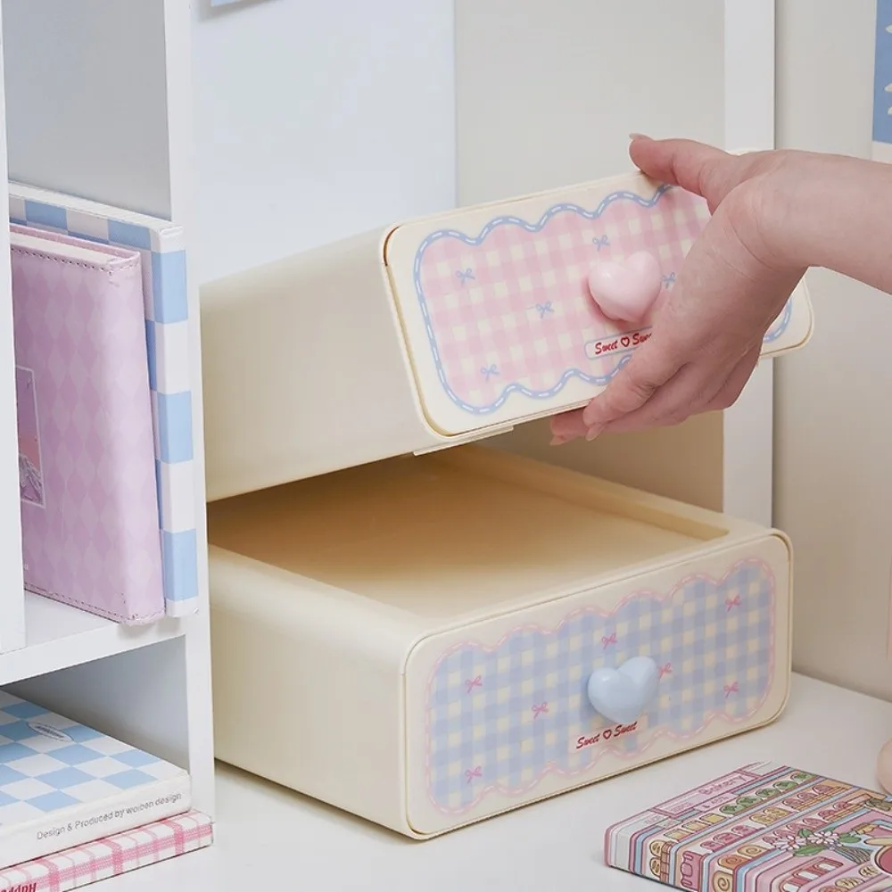 New Drawer-type Desktop Storage Box Multi-functional Desk Storage Sundries Organization Box Stationery Box Student Dormitory